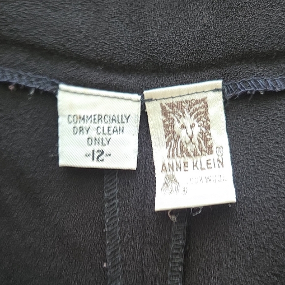 Anne Klein Vintage Black Fine Wool Wide Leg Crop Trousers Dress Pants 48 12 - Picture 11 of 13